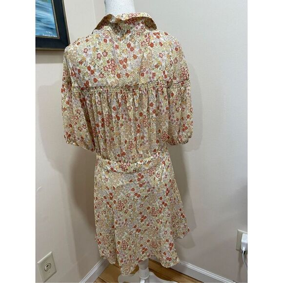 Free People Bonnie Mini Dress in Tea Combo Size L - Picture 7 of 9
